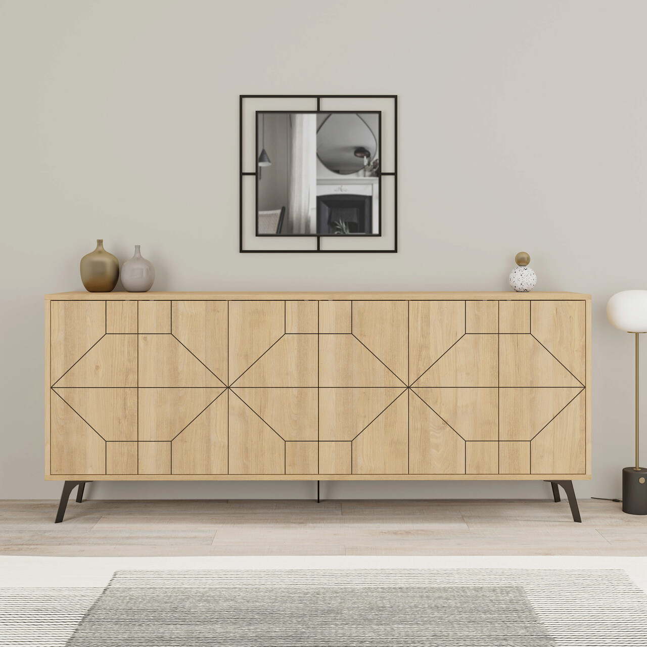 Consola, Hanah Home, Dune 183, 184x77.4x35 cm, Stejar - imagine 7